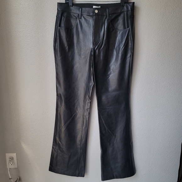 NWT A.L.C. Freddie Faux Leather Vegan Straight Leg Pant, Size 12, Color Black - Picture 4 of 11